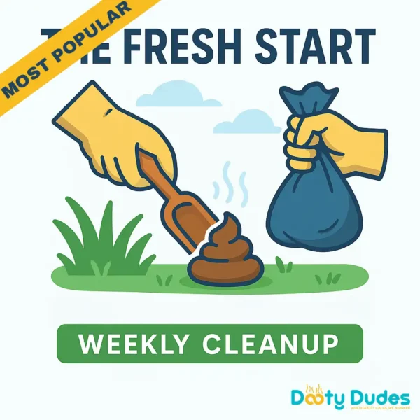 Weekly pet waste removal in Fort Worth – professional yard poop scooping service by The Dooty Dudes